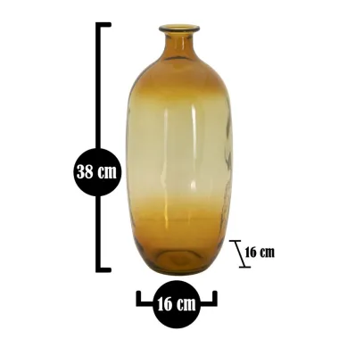 Wazon Botella Napoles Szkło Recyklingowane Pomarańczowy 16x38 cm (WYPRODUKOWANO W HISZPANII)